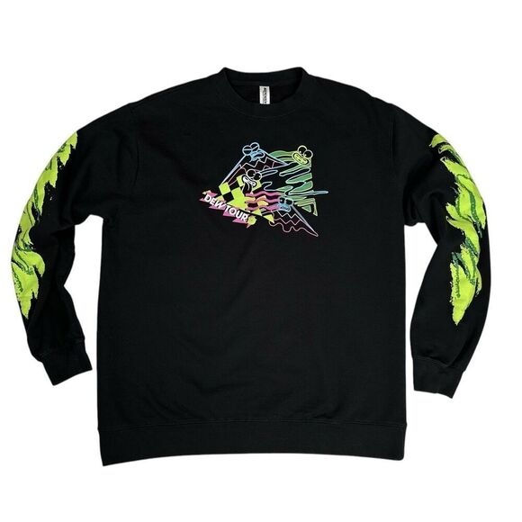 2023 Dew Tour Extreme Sports Mtn Dew Mens Black Neon Graphic Print Sweatshirt XL - Picture 1 of 11